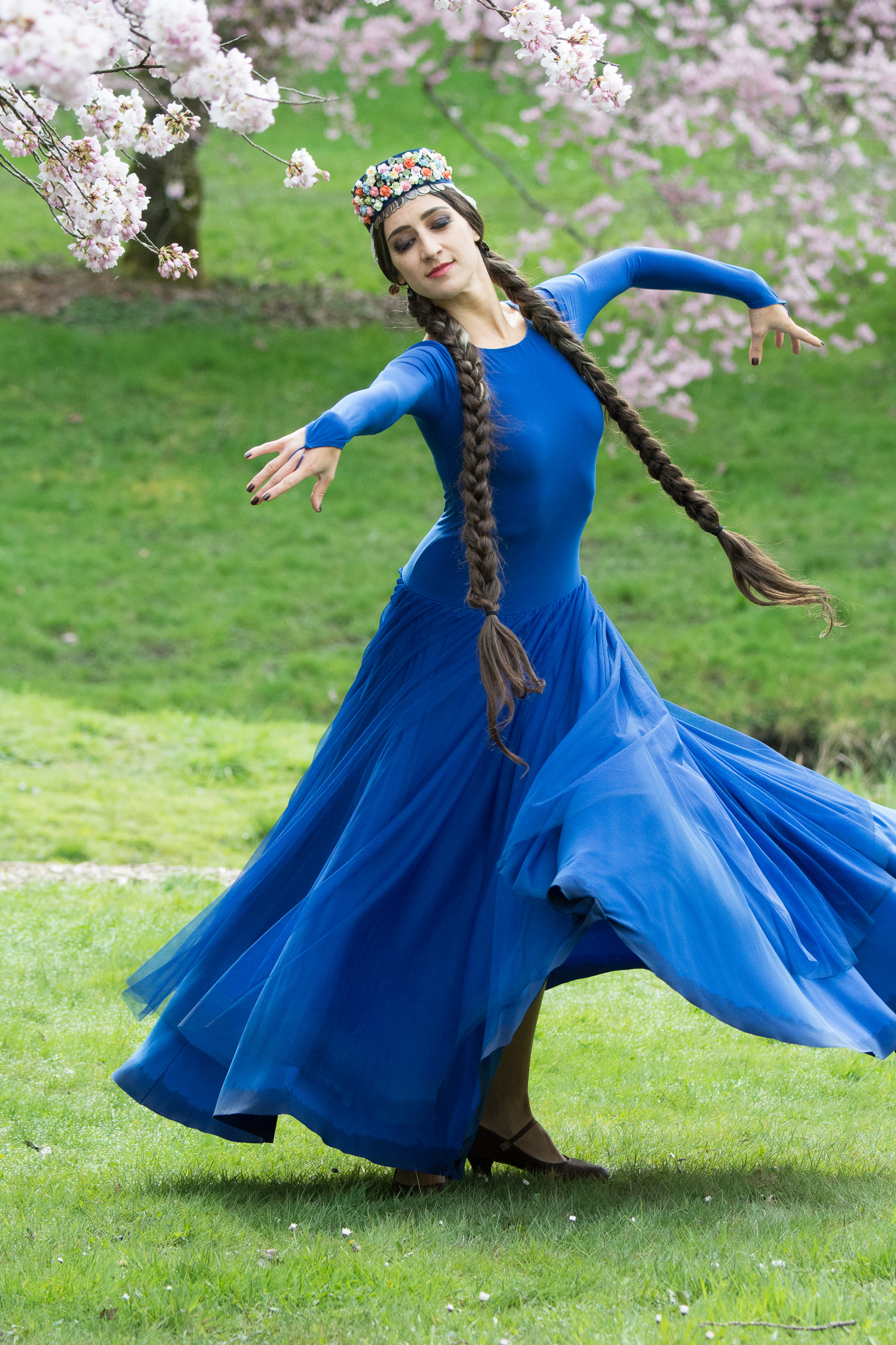Armenian dancer Karina Melikyan in Seattle's Washington Park Arboretum.