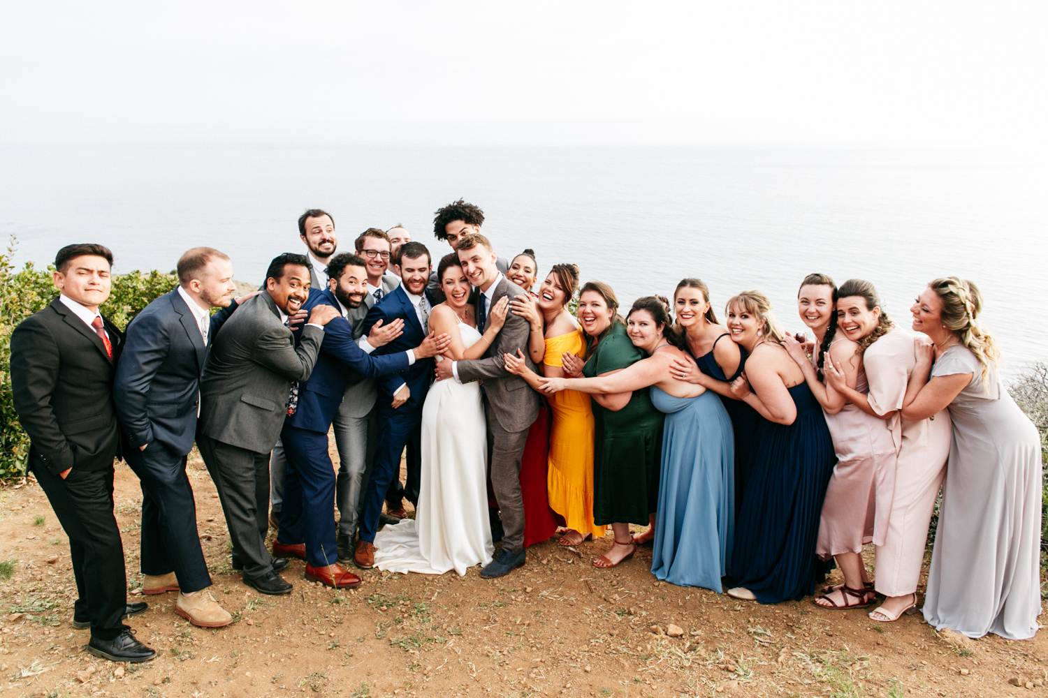 SamErica Studios - colorful multicultural wedding party Malibu