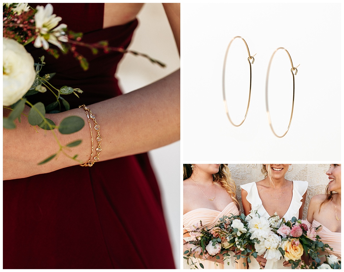 SamErica Studios - maroon burgundy and blush bridesmaid dresses and bridal jewelry