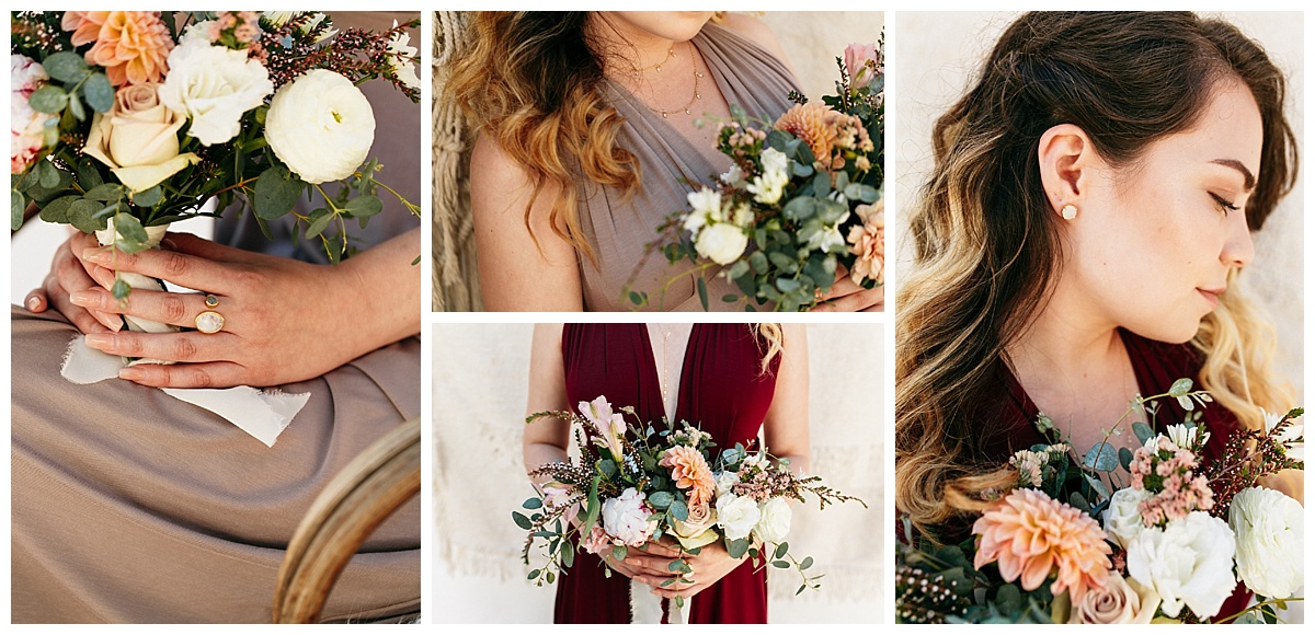 SamErica Studios - maroon taupe burgundy bridesmaid infinity dresses - bridesmaid jewelry