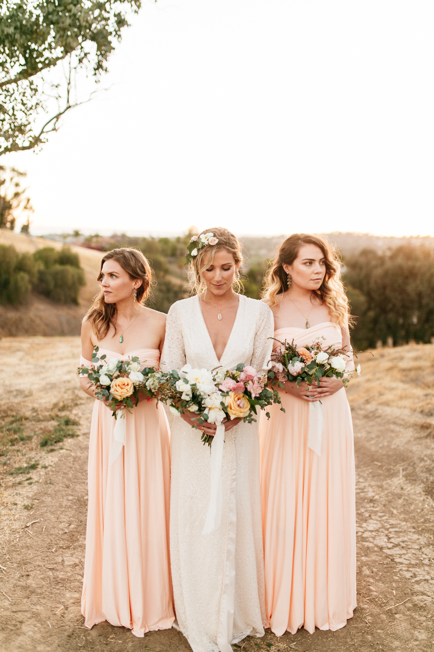 SamErica Studios - modern wedding - blush pink infinity bridesmaid dresses - minimalist wedding jewelry