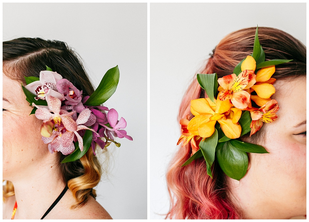 SamErica Studios - San Diego Lifestyle Branding Photographer - Native Poppy Tropical Pool Party - hawaiian flower crowns