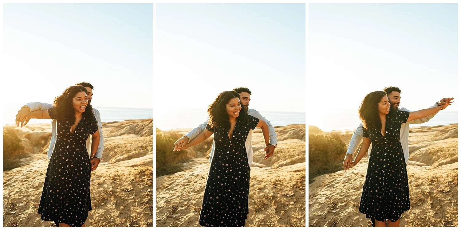 SamErica Studios - San Diego Engagement Photographer - Sunset Cliffs - Fun Couples Poses