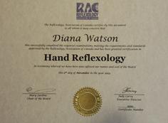 Certified in Hand Reflexology by RAC (2013)