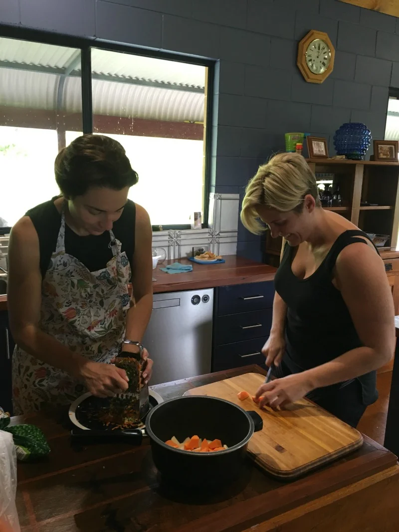 In the kitchen preparing one of many meals