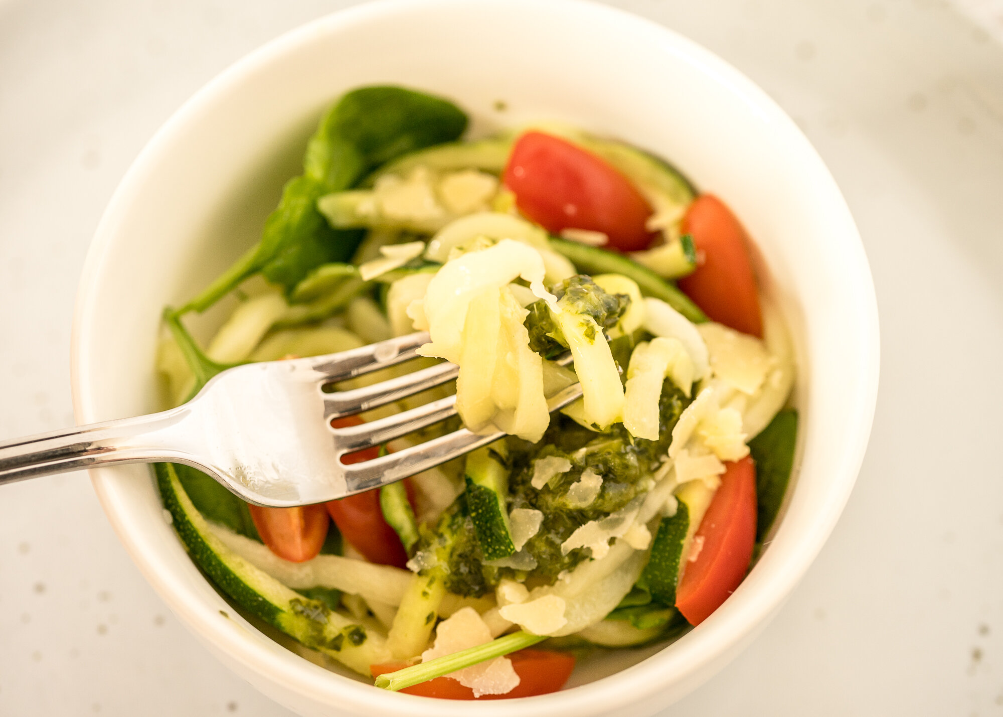Basil Pesto with Zucchini Noodles