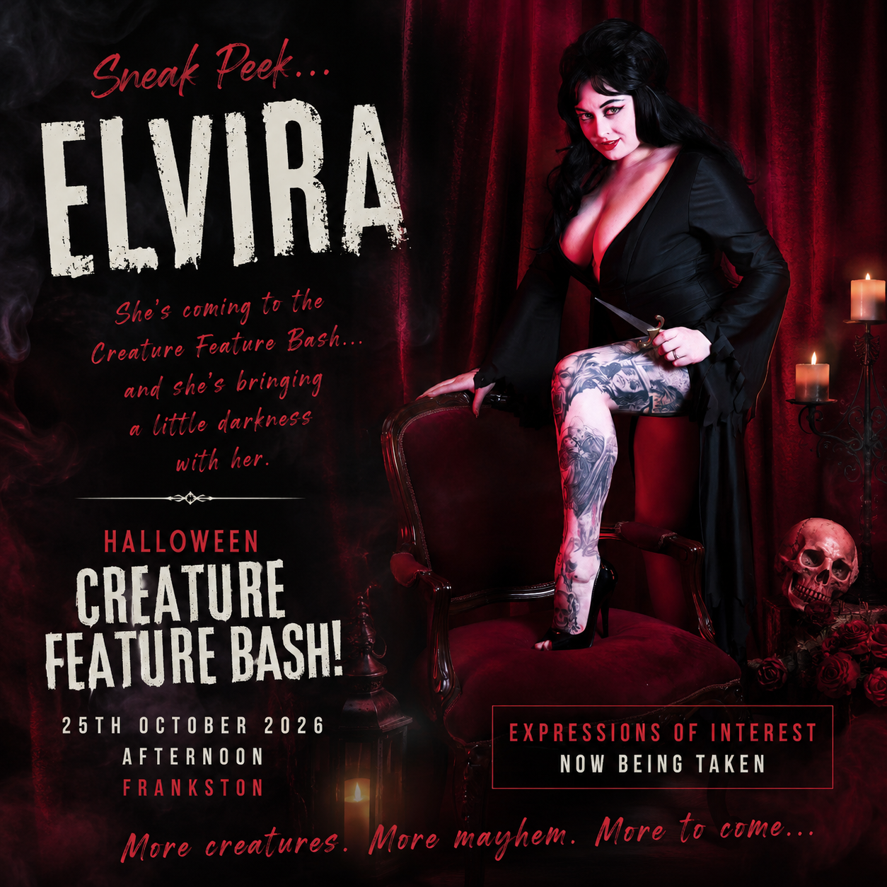 Elvira's Creature Feature Halloween Photoshoot