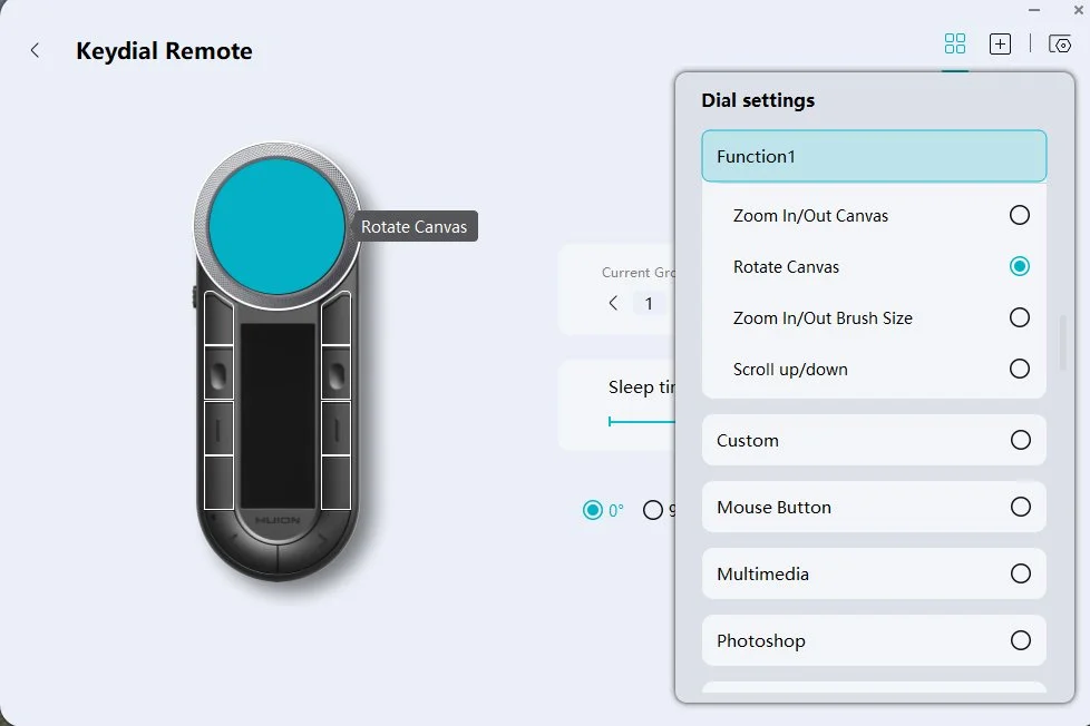 Keydial Remote Software Layout