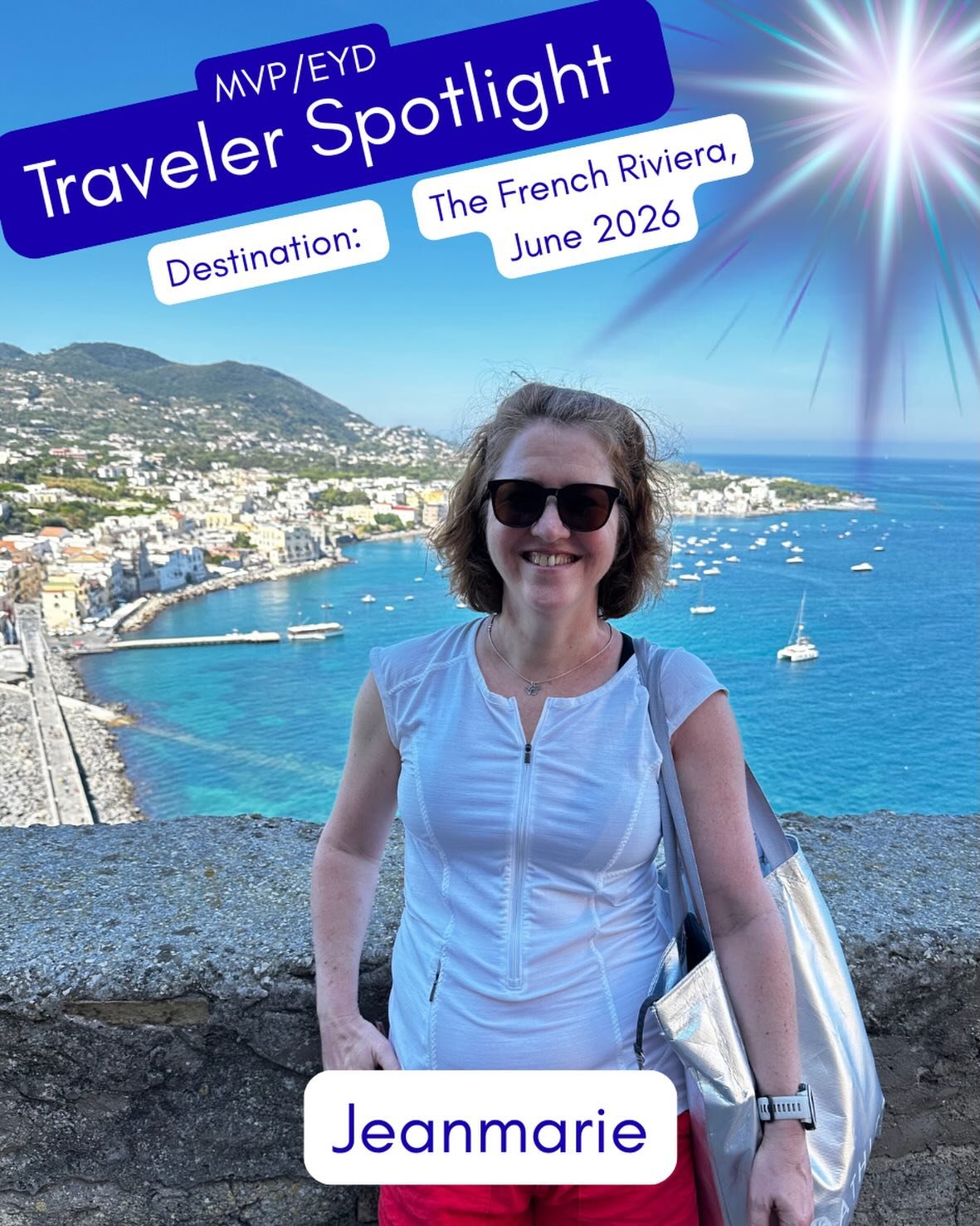 📣 Explore with Jeanmarie! ✈️🇫🇷 

Jeanmarie is a busy healthcare professional who loves to travel. She is grateful for MVP/EYD for doing the hard work to curate enticing itineraries filled with enriching experiences. She is joining us in the French