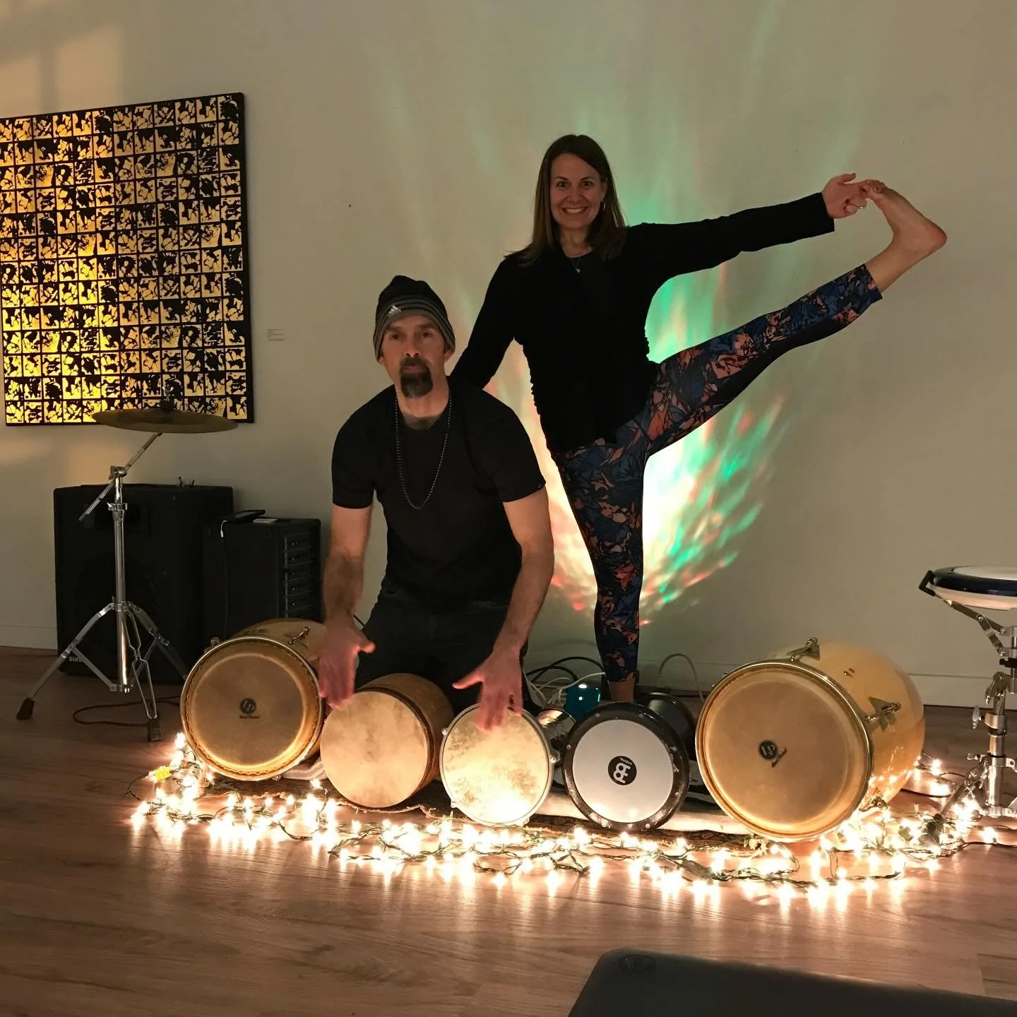 🎉Celebrate 10 yrs of 🧘🏻&zwj;♀️Yoga + Beer 🍻 at @fairwindsbrew Monday, April 13 at 6:30pm. Roll out your mat for a fun, festive flow set to the incredible rhythms of @druminyasa. There will be cake. There will be prizes. There will be lots of laug