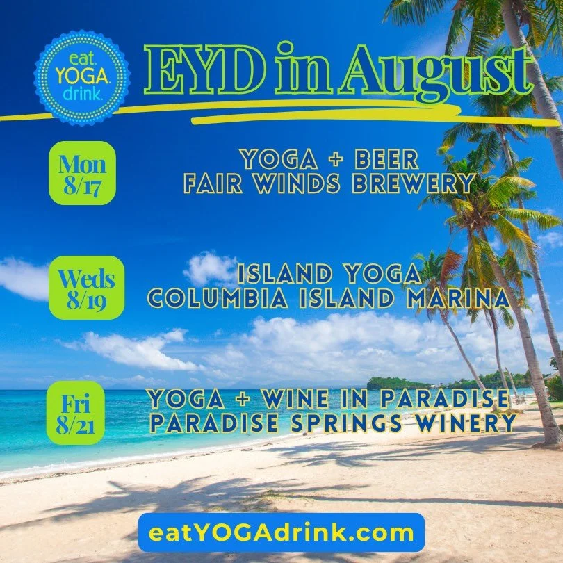 🌻 𝔸𝕌𝔾𝕌𝕊𝕋🌻&hellip;we see you, welcome you, and love you. 

💚💛💙 Roll out a mat with the welcoming EYD commUNITY this month&hellip;

𝕄𝕆ℕ 𝟠/𝟙𝟟 Yoga + Beer @fairwindsbrew (6:30 pm)

𝕎𝔼𝔻𝕊 𝟠/𝟙𝟡 Island Yoga at @columbiaislandmarina (6p