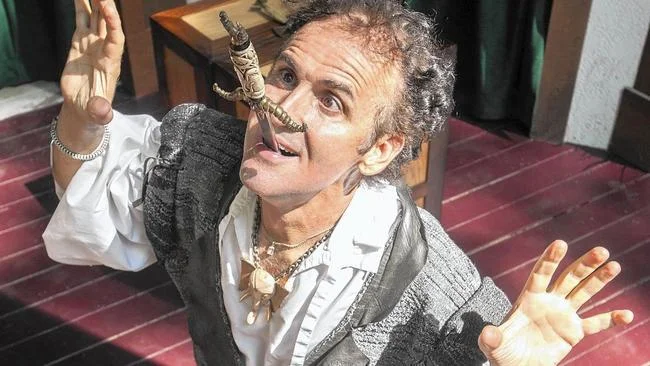 Johnny Fox performing in one of his magic shows; he taught us a lot!