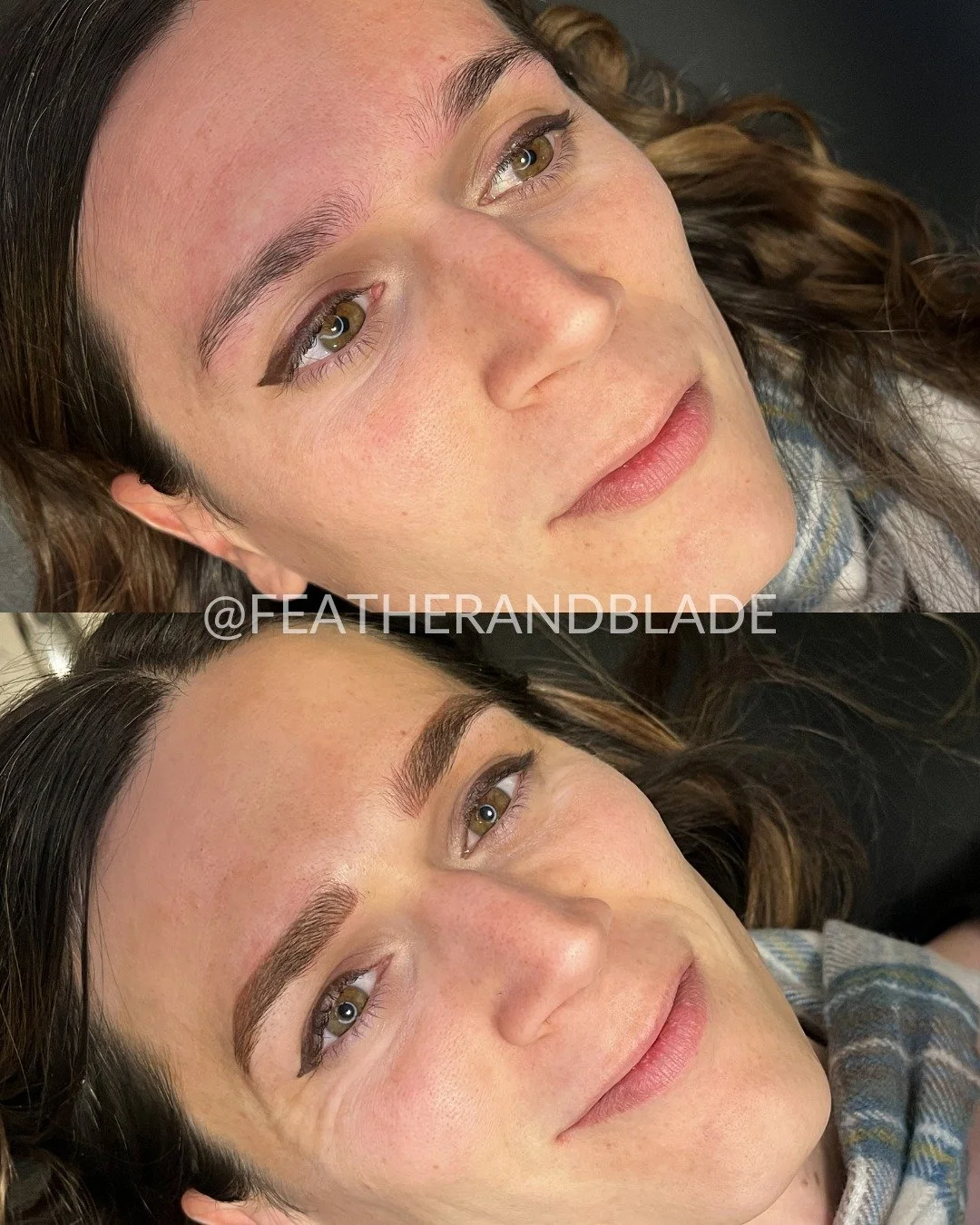 Combo brows FTW ❄️

Combo brows is a blend of two cosmetic tattooing techniques where the brow is primarily machine shaded, but some microblading hair strokes are added to the head of the brow for realism. Machine shading is a cosmetic tattooing tech