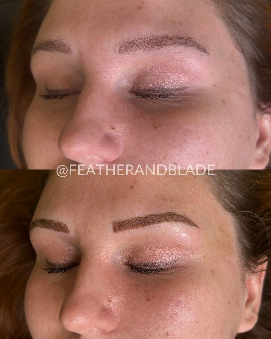 What corrective microblading can look like over previous outside work! ✨

Microblading is a semi-permanent makeup procedure that creates life-like hair strokes in your brow area. This is done by inserting cosmetic tattoo pigments into the dermis laye