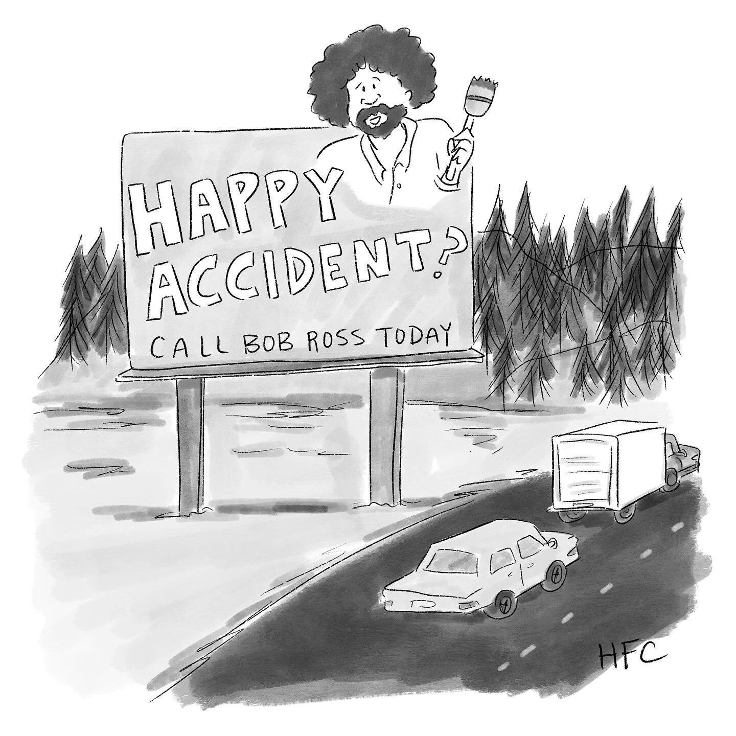 Watched the Bob Ross doc on Netflix this weekend and it's just heartbreaking. What a beautiful soul #BobRoss #HappyAccidents Prints available on Etsy!