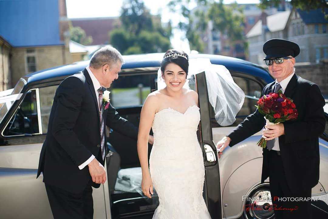 FineLine-Photography-Nicole-with-Dad-and-Vince-exiting-Very-Nice-Classics-wedding-car.jpg