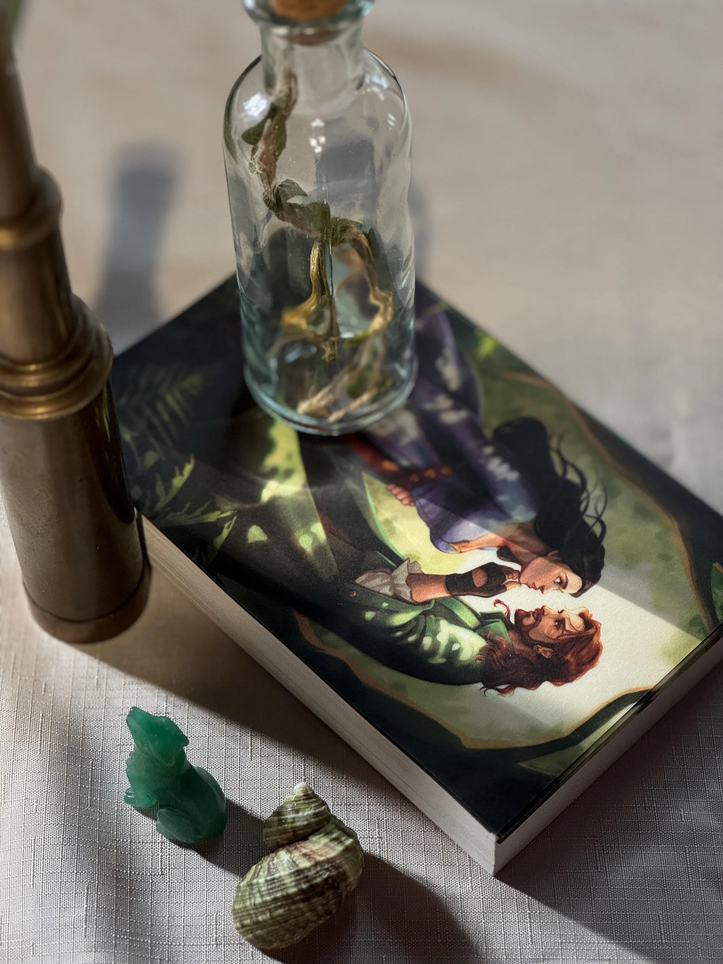 A little appreciation post for this dramatic beam of light that struck after April&rsquo;s romance market. 

@emmagilletteart &mdash; this will always and forever be one of my favorite pieces of art 💛 Thank you again for bringing Faolan and Saoirse 