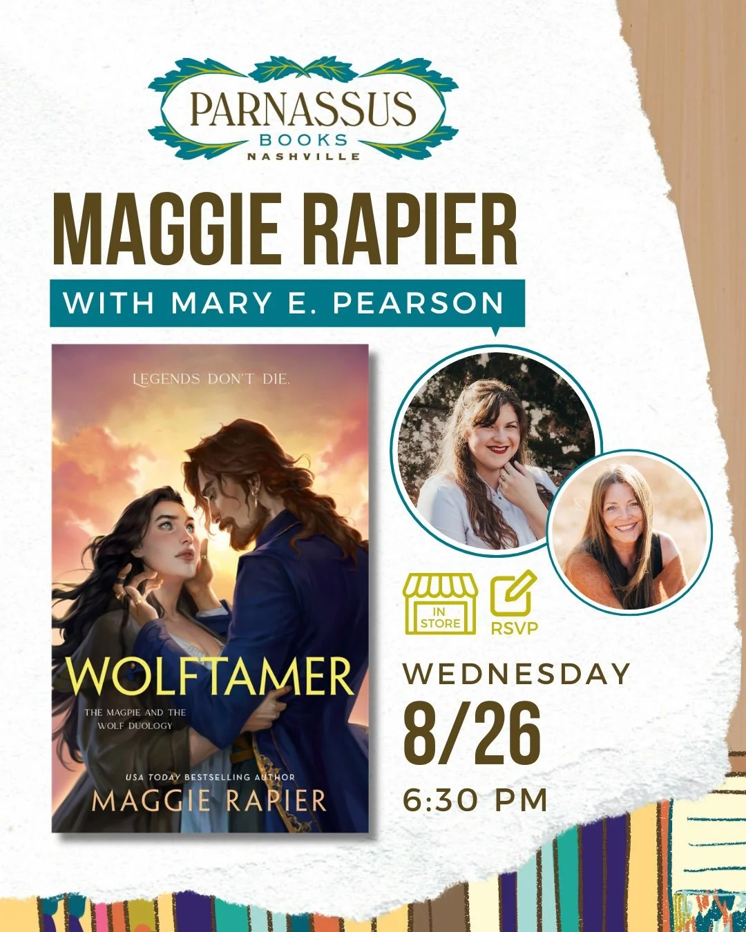 Back to Nashville tonight for part 2 of the Wolftamer tour @parnassusbooks with the wonderful @maryepearson at my side!!! 

Who will I be seeing there? 💛 And is there anything I should see while I&rsquo;m in town?

(Also a little throwback to last y