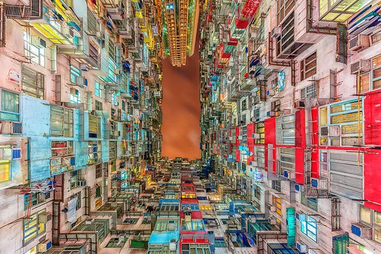 LAURENT DEQUICK HIGH DENSITY YICK BUILDING This 40 year old photographer is an architect by profession. There are signs of this in his work as it is first of all a reflection on contemporary cities and more specifically about the proliferation of modern urban space.
