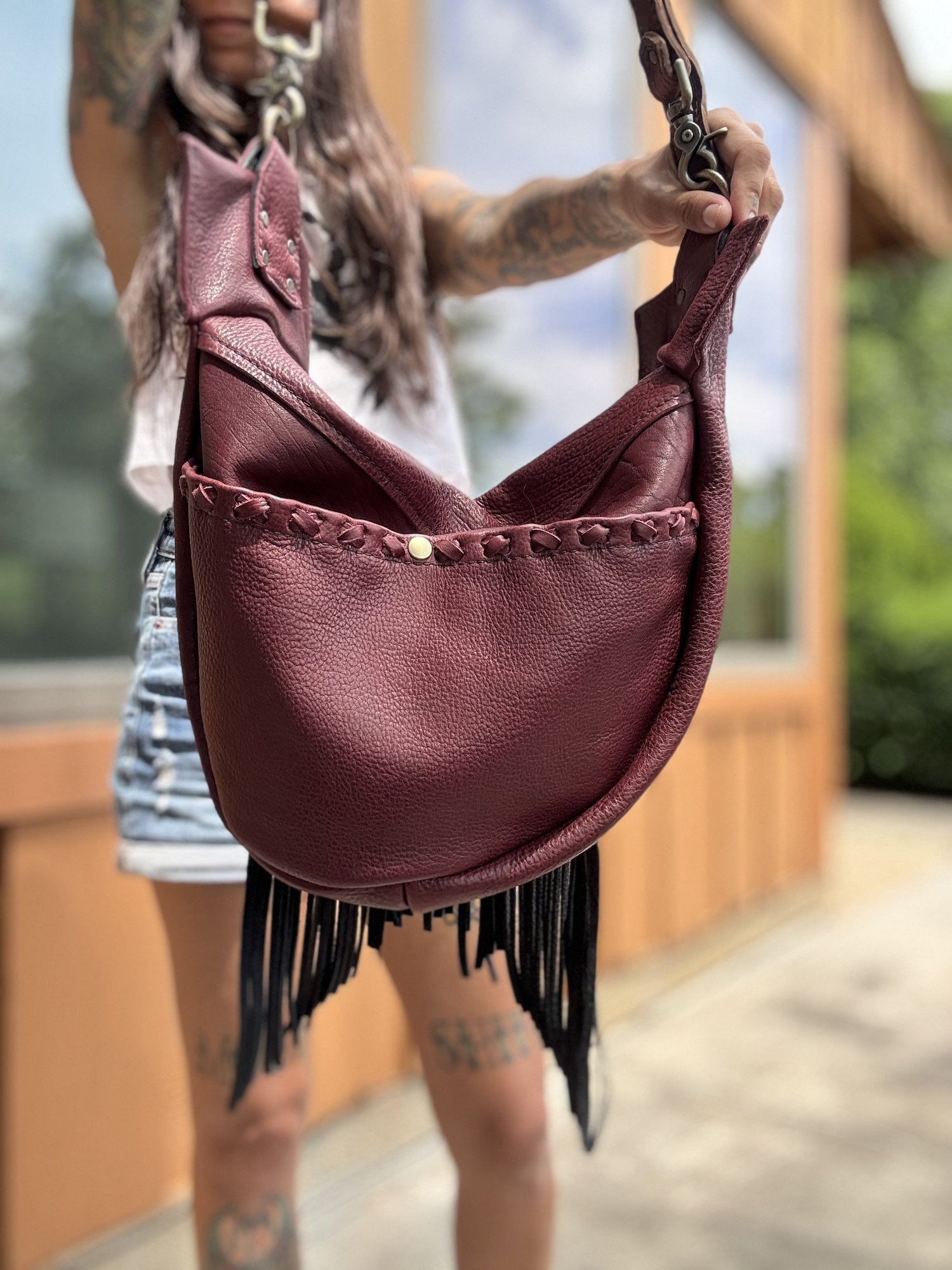 Design A XL Half Moon Shoulder and Crossbody Bag - American 