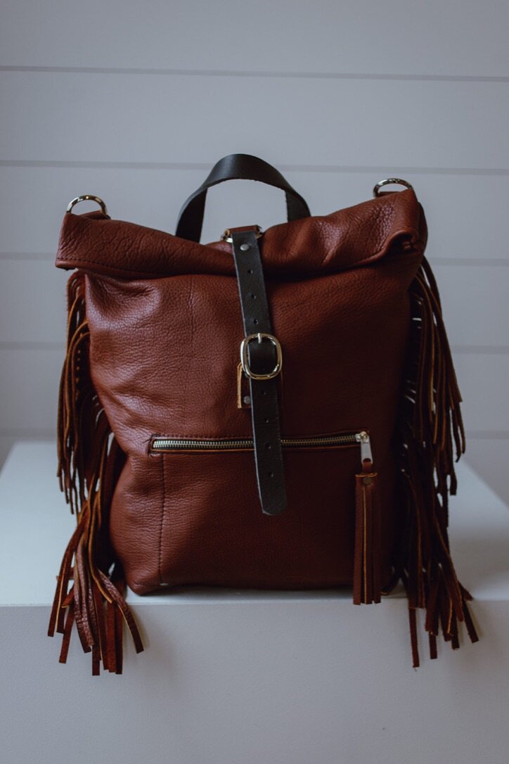 Design Your Own Leather Stephanie Convertible Fringe Rucksack, Backpack, Crossbody, and Shoulder Bag - American Artisanal Leather Purses and Bags. Woman Owned Small Biz from Mchenry | Chicago IL. Design Your Own Leather Stephanie Convertible Fringe Rucksack, Backpack, Crossbody, and Shoulder Bag - American Artisanal Leather Purses and Bags. Woman Owned Small Biz from Mchenry | Chicago IL.