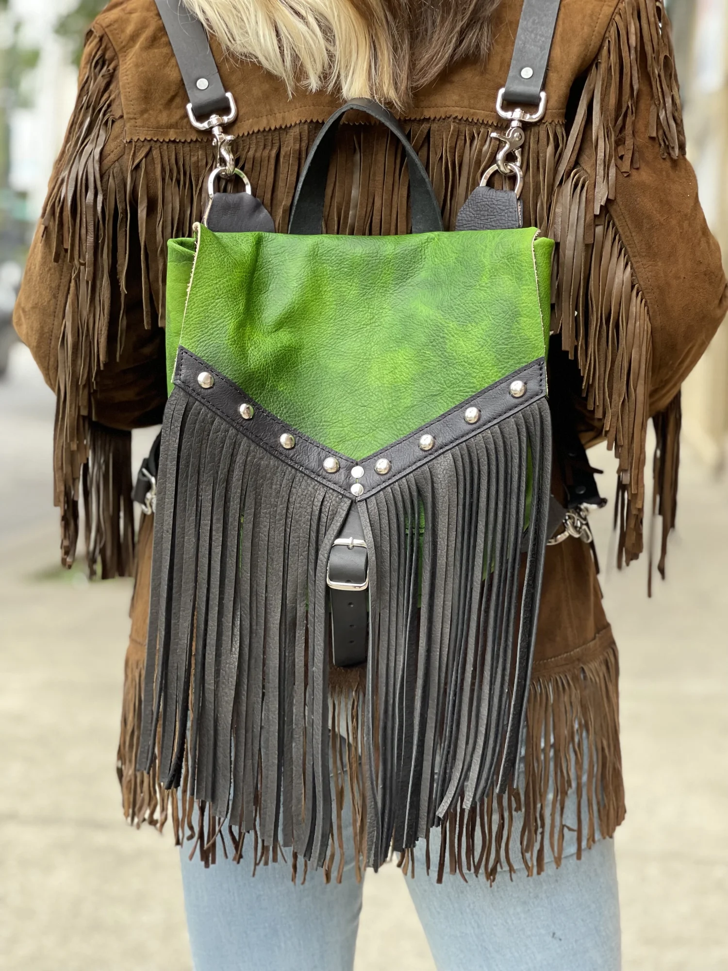 Design Your Own Leather Sarah J Convertible Fringe Day  display picture 1