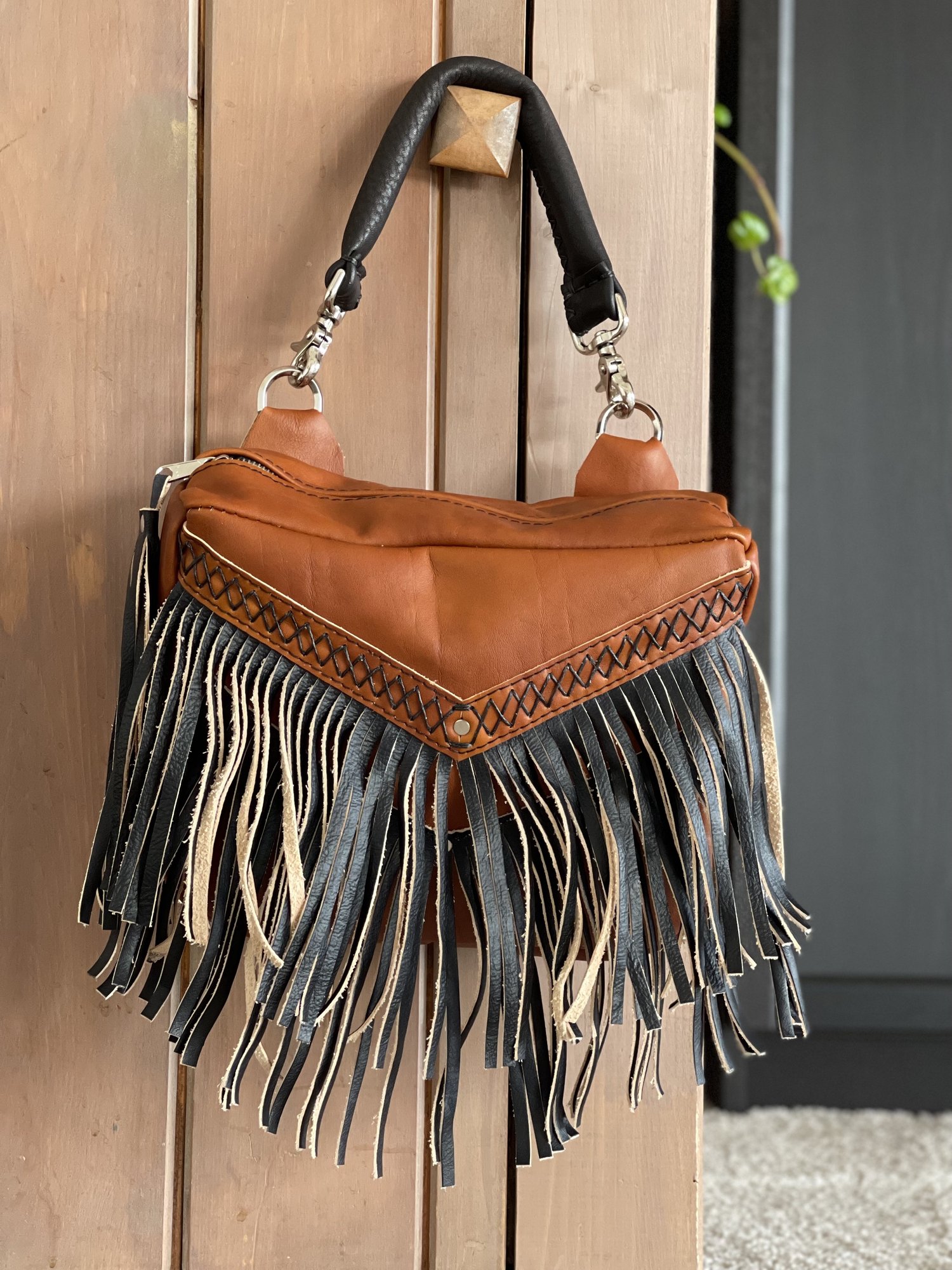 Design Your Own Leather Mini Melissa Convertible Fringe Day Backpack,  Crossbody, and Shoulder Bag - Handcrafted Convertible Leather Backpacks and