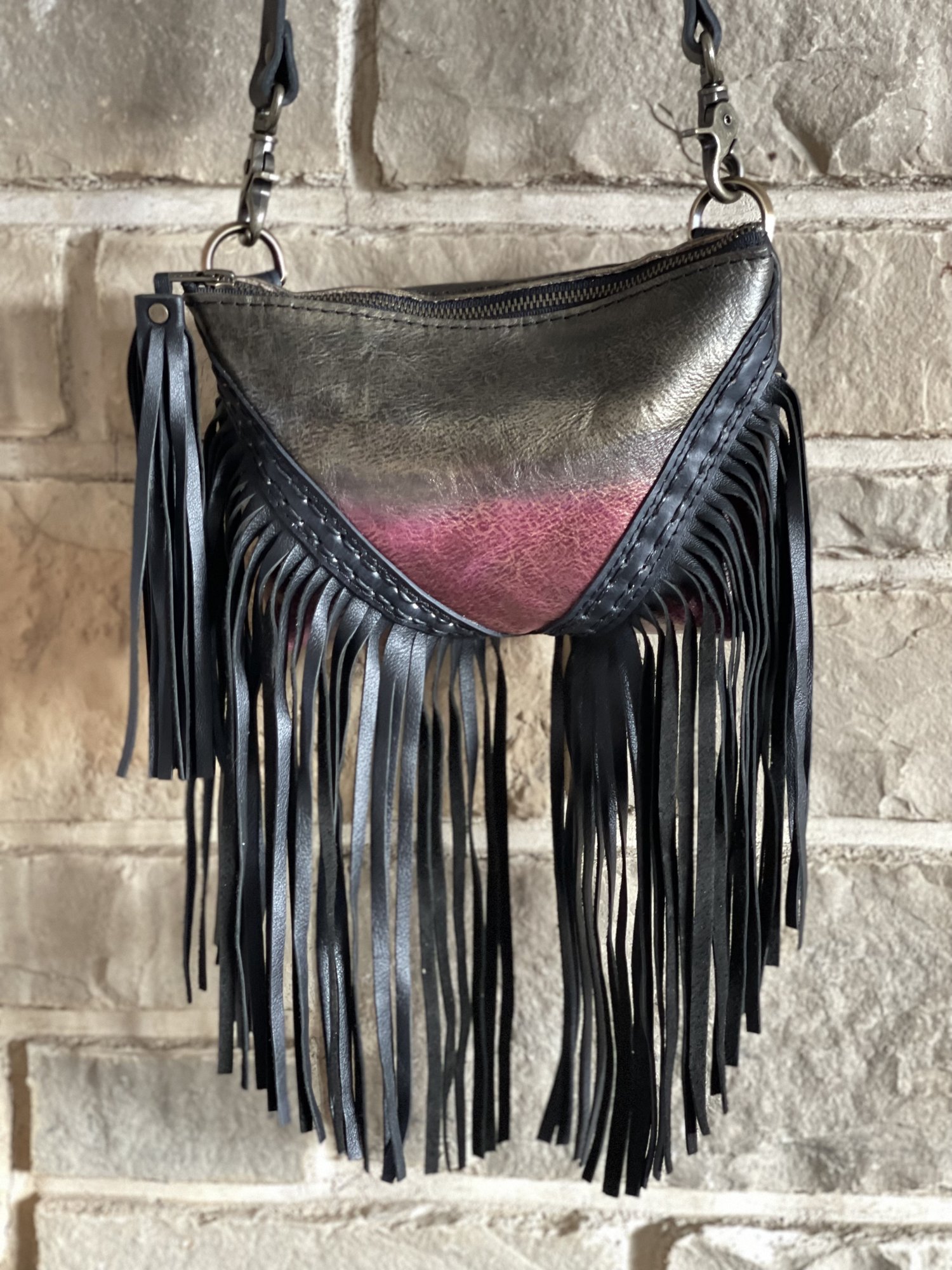 Design Your Own Leather XL Radley Convertible Epic Fringe Zipper Clutch,  Crossbody, and Shoulder Bag - Handcrafted Convertible Leather Backpacks and