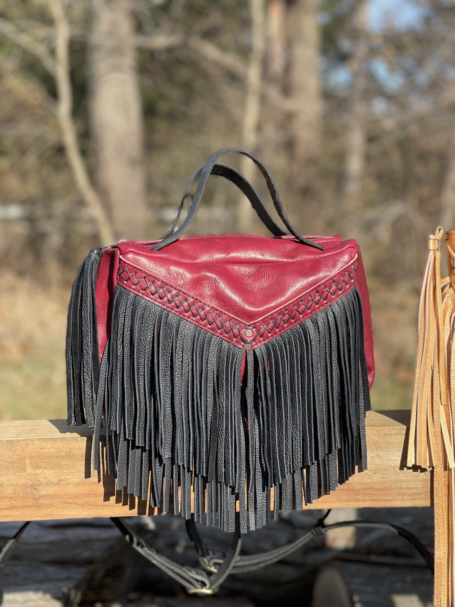 Design Your Own Leather Mini Melissa Convertible Fringe Day Backpack,  Crossbody, and Shoulder Bag - Handcrafted Convertible Leather Backpacks and  Purses for Daily or Motorcycle Use