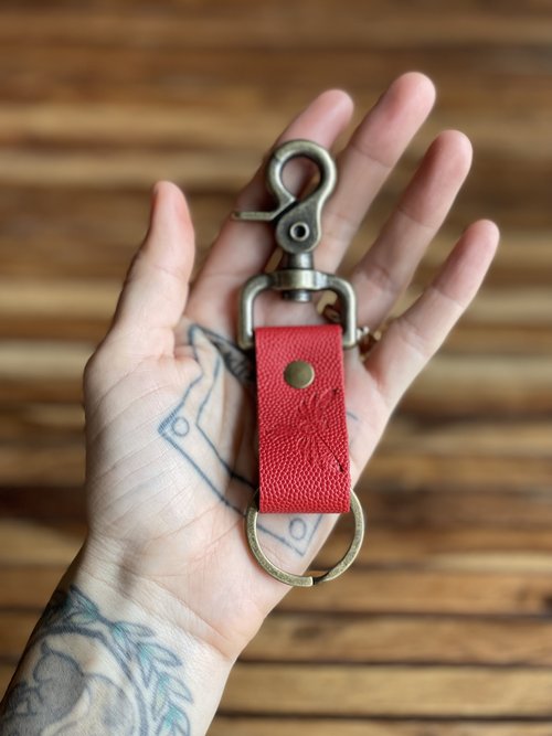 Light Brown Leather Key Fob - Handcrafted Convertible Leather Backpacks and  Purses for Daily or Motorcycle Use