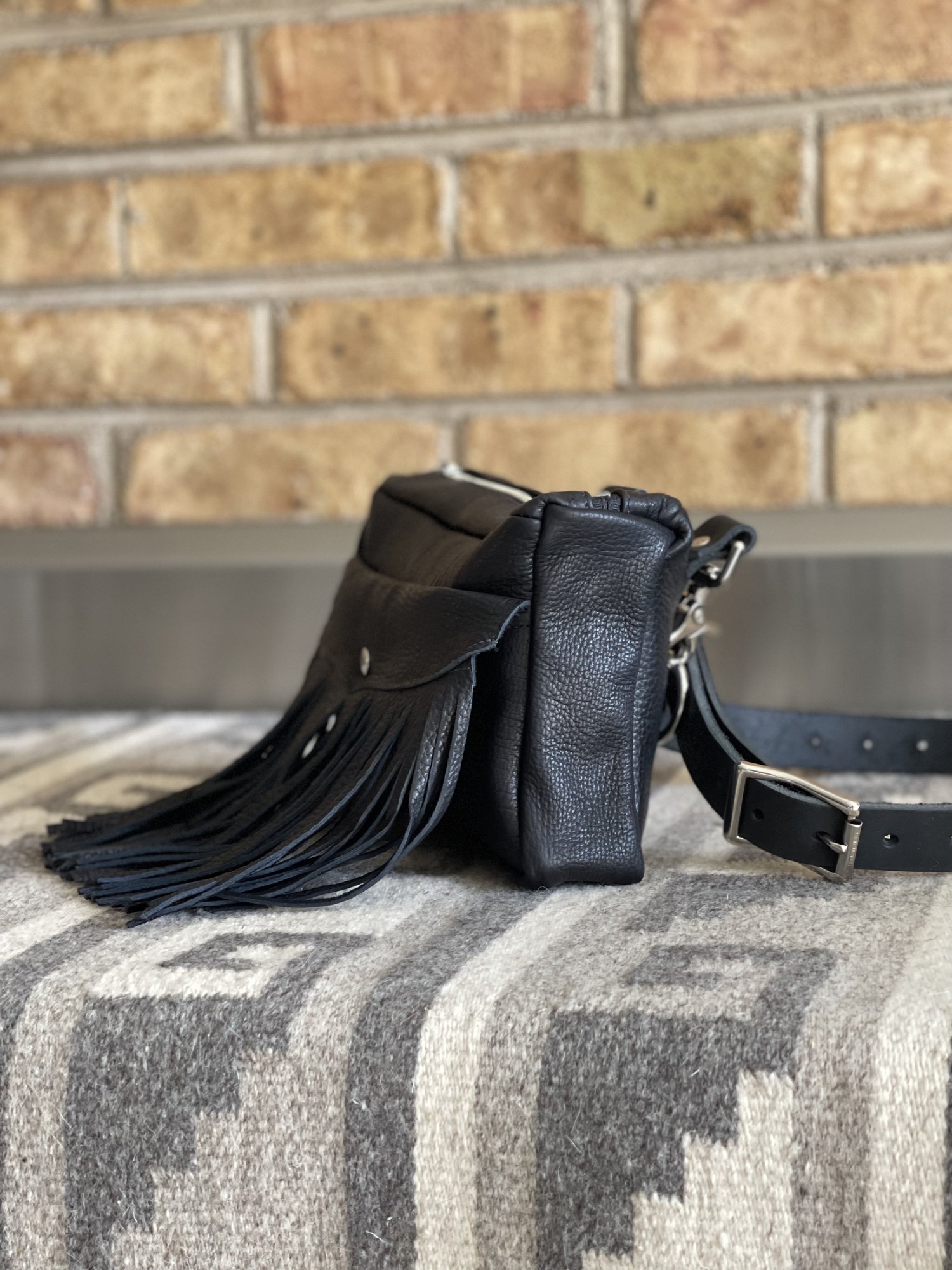 Senreve Coda Black Leather Convertible Belt Bag HTF