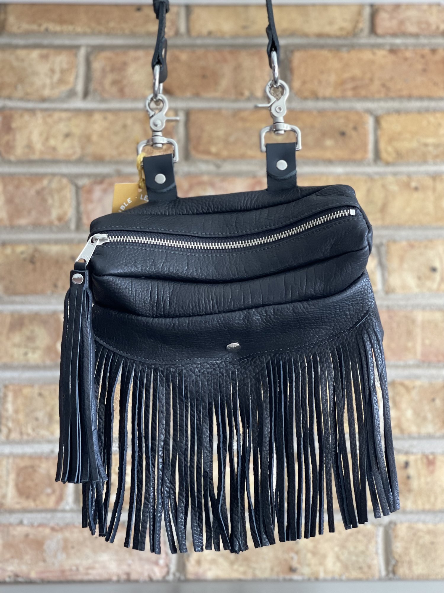 Senreve Coda Black Leather Convertible Belt Bag HTF