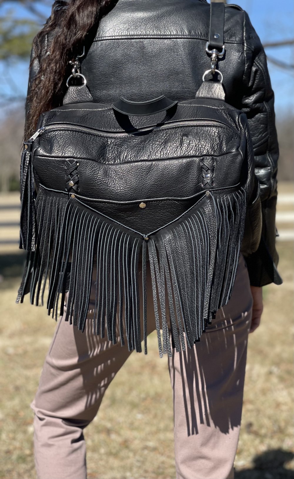 Design Your Own Leather Dylan Convertible Fringe Duffel, Backpack,  Crossbody, and Shoulder Bag - Handcrafted Convertible Leather Backpacks and  Purses