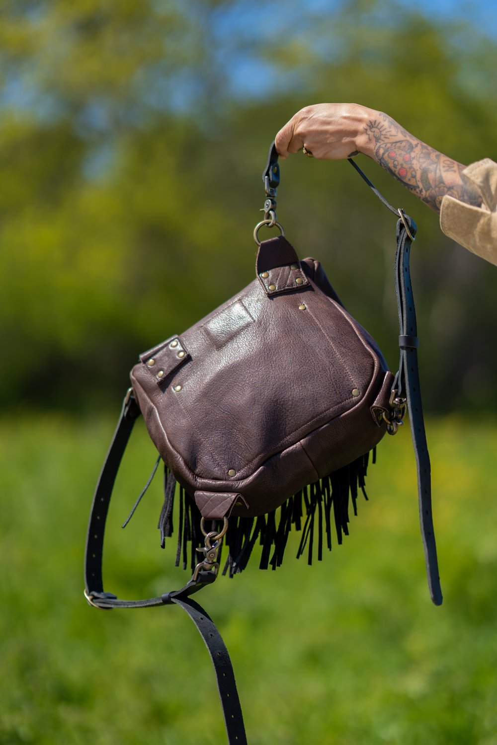 Leather Backpack Crossbody Convertible Backpack Purse Soft 