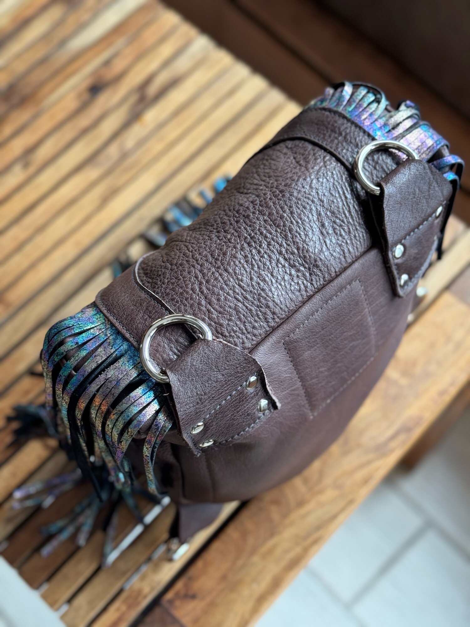 Chocolate Bison Leather Mini Brittany Convertible Fringe Backpack, Crossbody Purse, and Bag - American Artisanal Leather Purses and Bags. Woman Owned Small Biz from Mchenry | Chicago IL. Chocolate Bison Leather Mini Brittany Convertible Fringe Backpack, Crossbody Purse, and Bag - American Artisanal Leather Purses and Bags. Woman Owned Small Biz from Mchenry | Chicago IL.