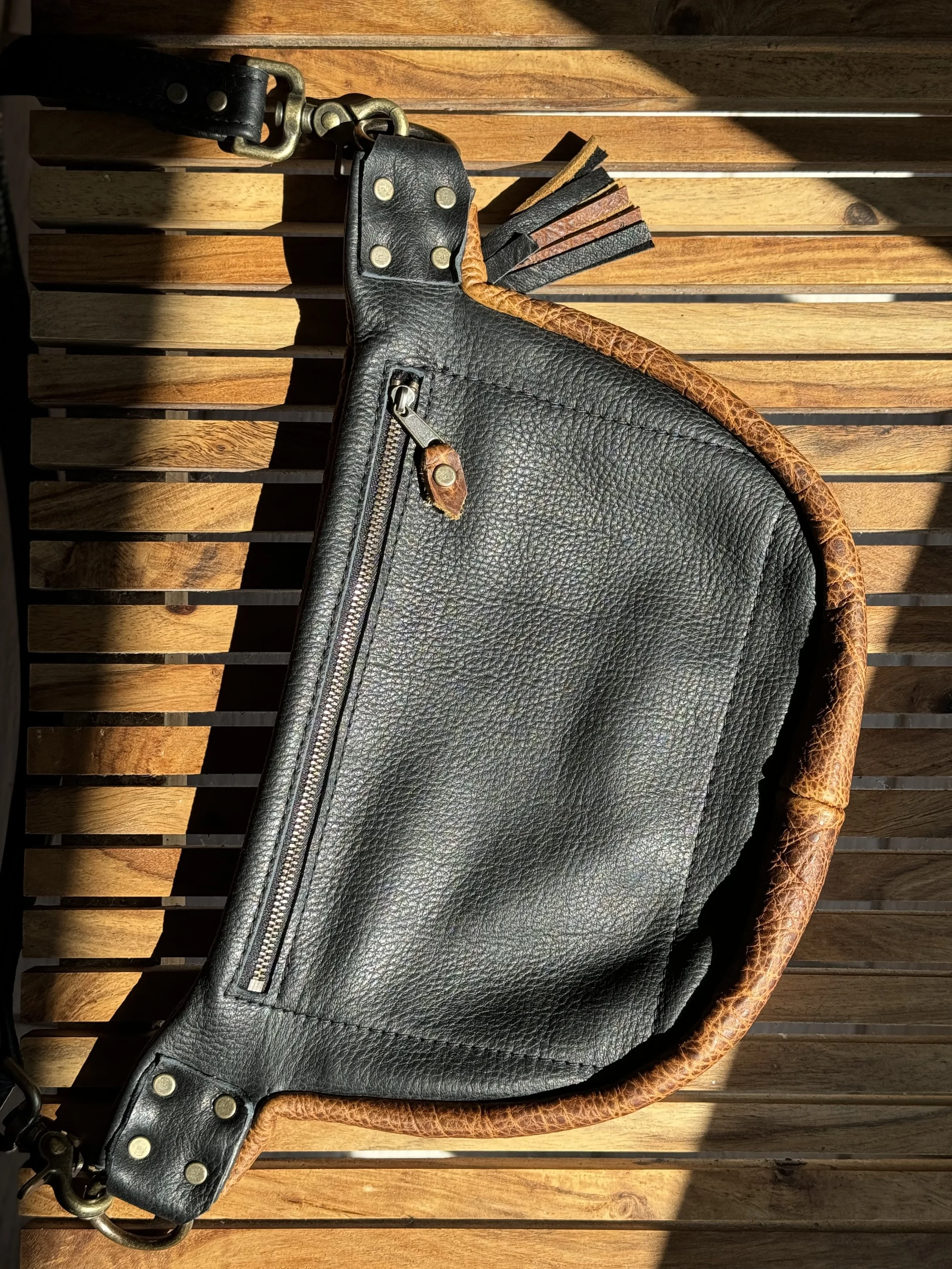 Custom request black rear side with rear exterior zipper pocket