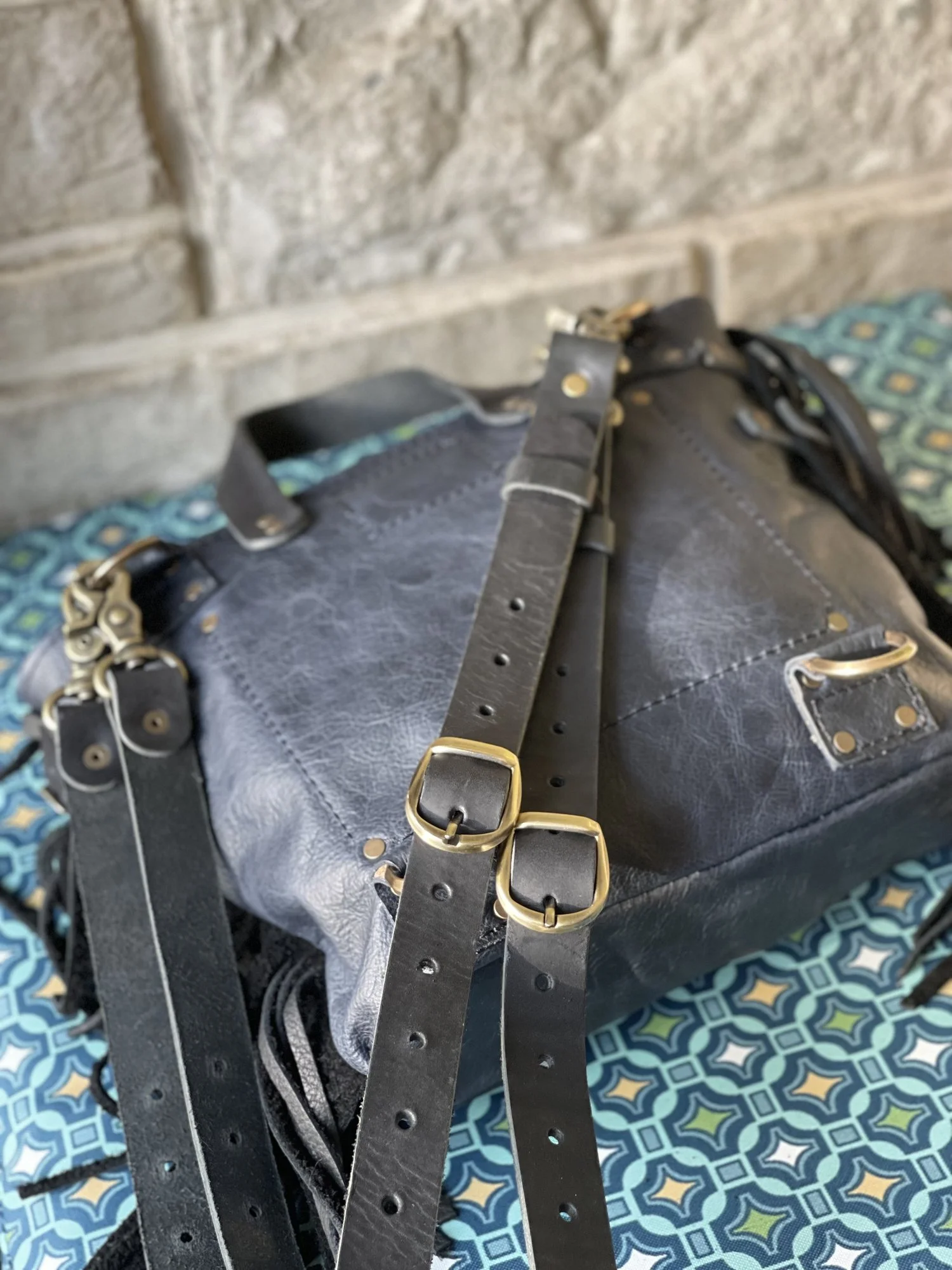 Bird Trouble Black Leather Bag Strap Options for Convertible