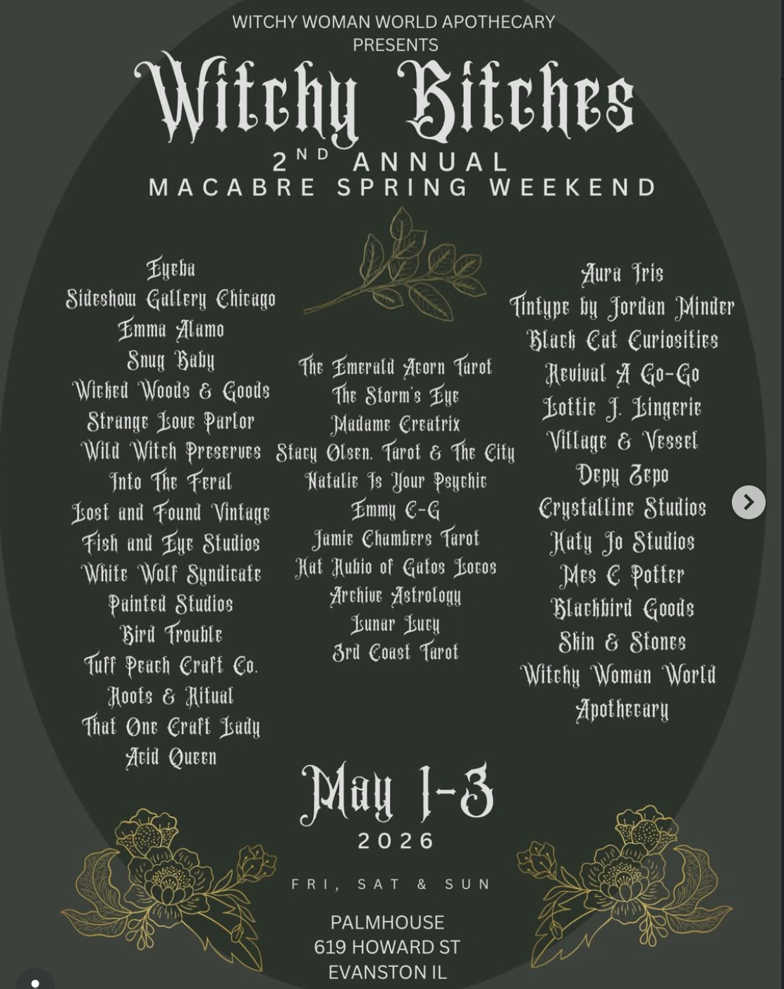 Bird Trouble at Witchy Bitches Market in Evanston Illinois at the Palmhouse