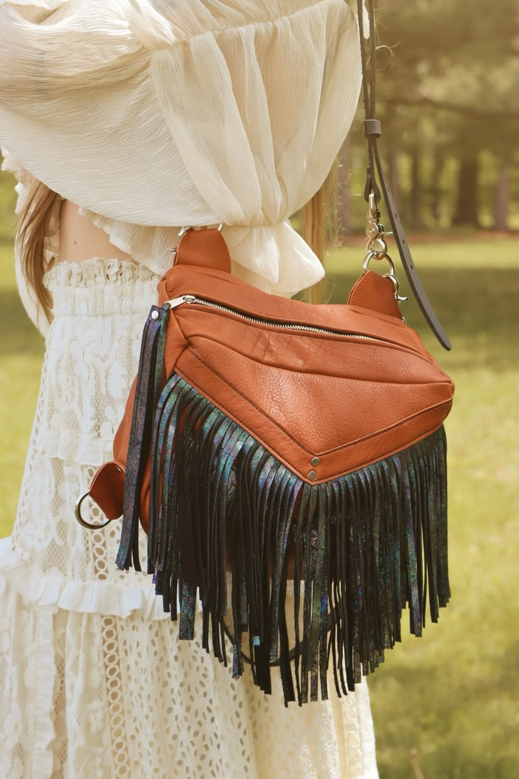 Mini Melissa Convertible Bag in Tobacco and Antique Marble