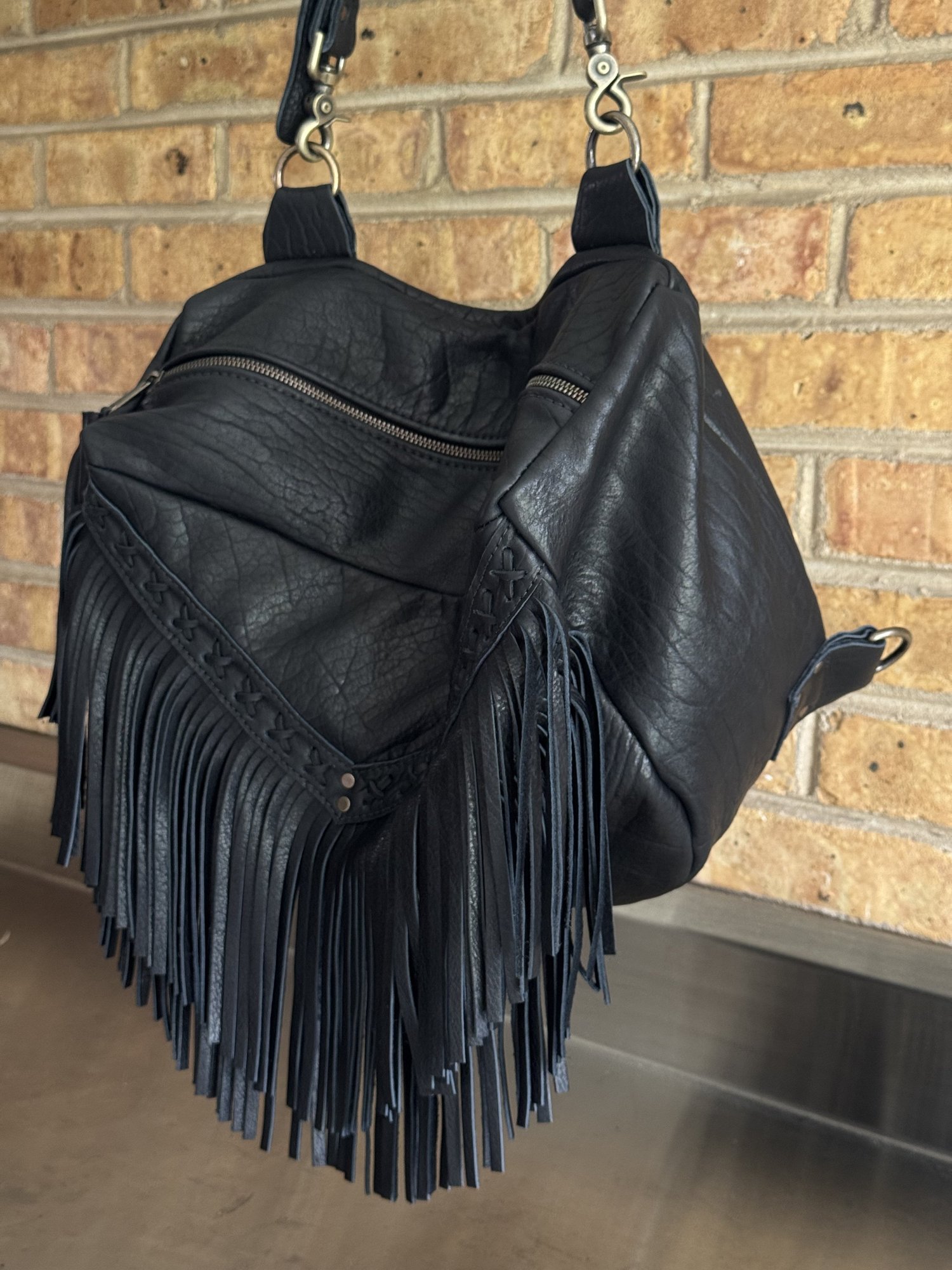 ミュージシャン PU Leather Fringe Shoulder Brown Cowhide & Leather
