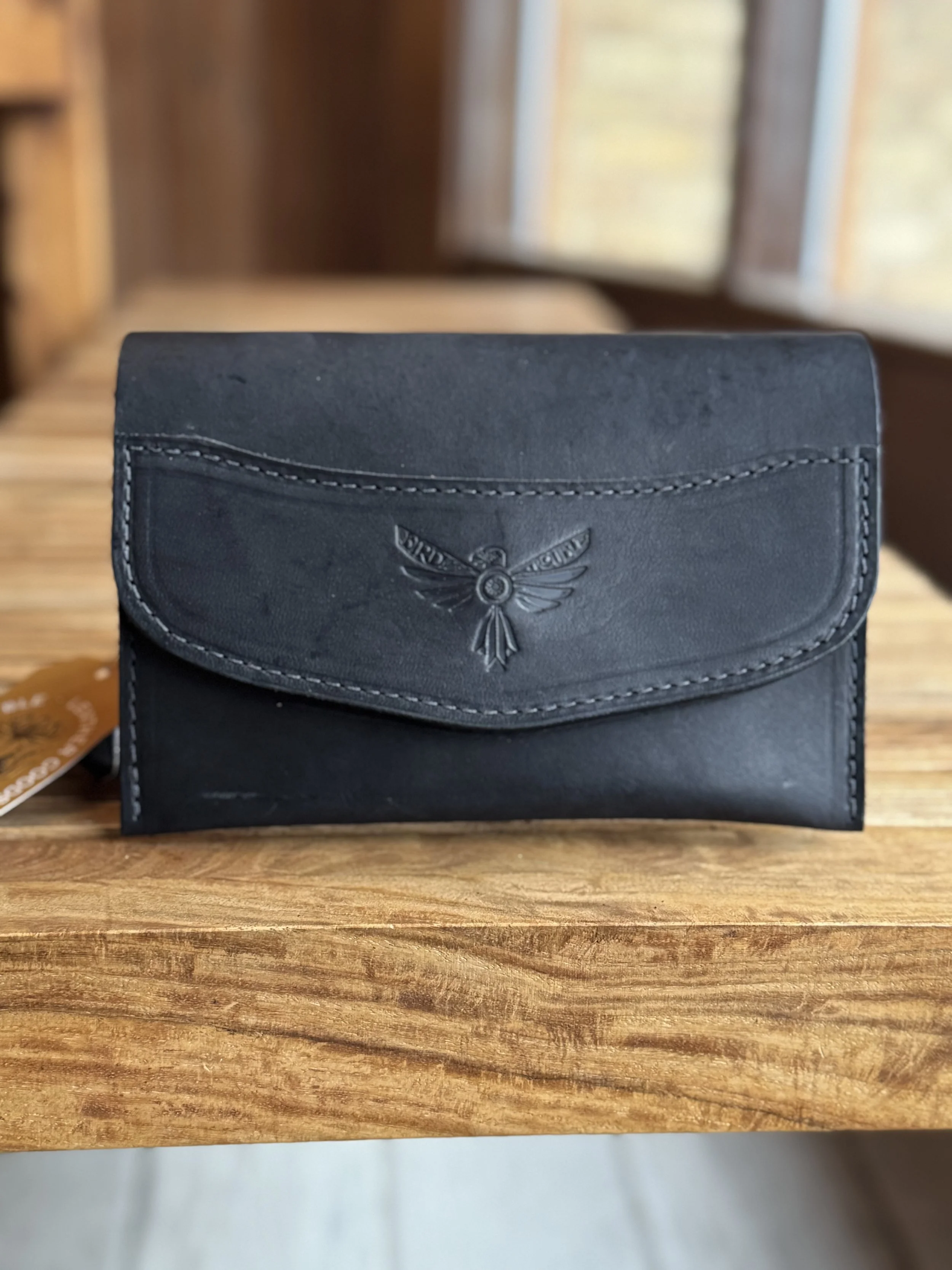 Rosa Convertible Accordion Bag in Black Bridle Leather