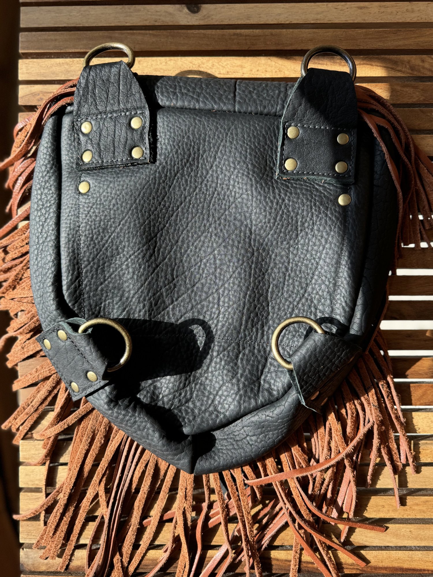 Double Fringe Convertible Backpack! Backpack - Fringeless – Vintage Boho Bags main image 4