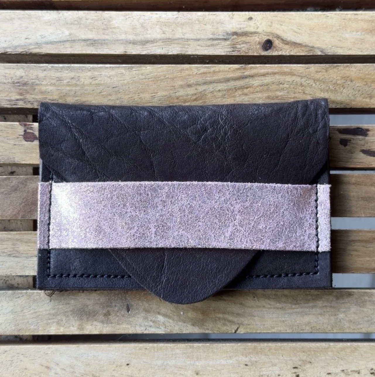 Mixed Leather Minimal Wallet