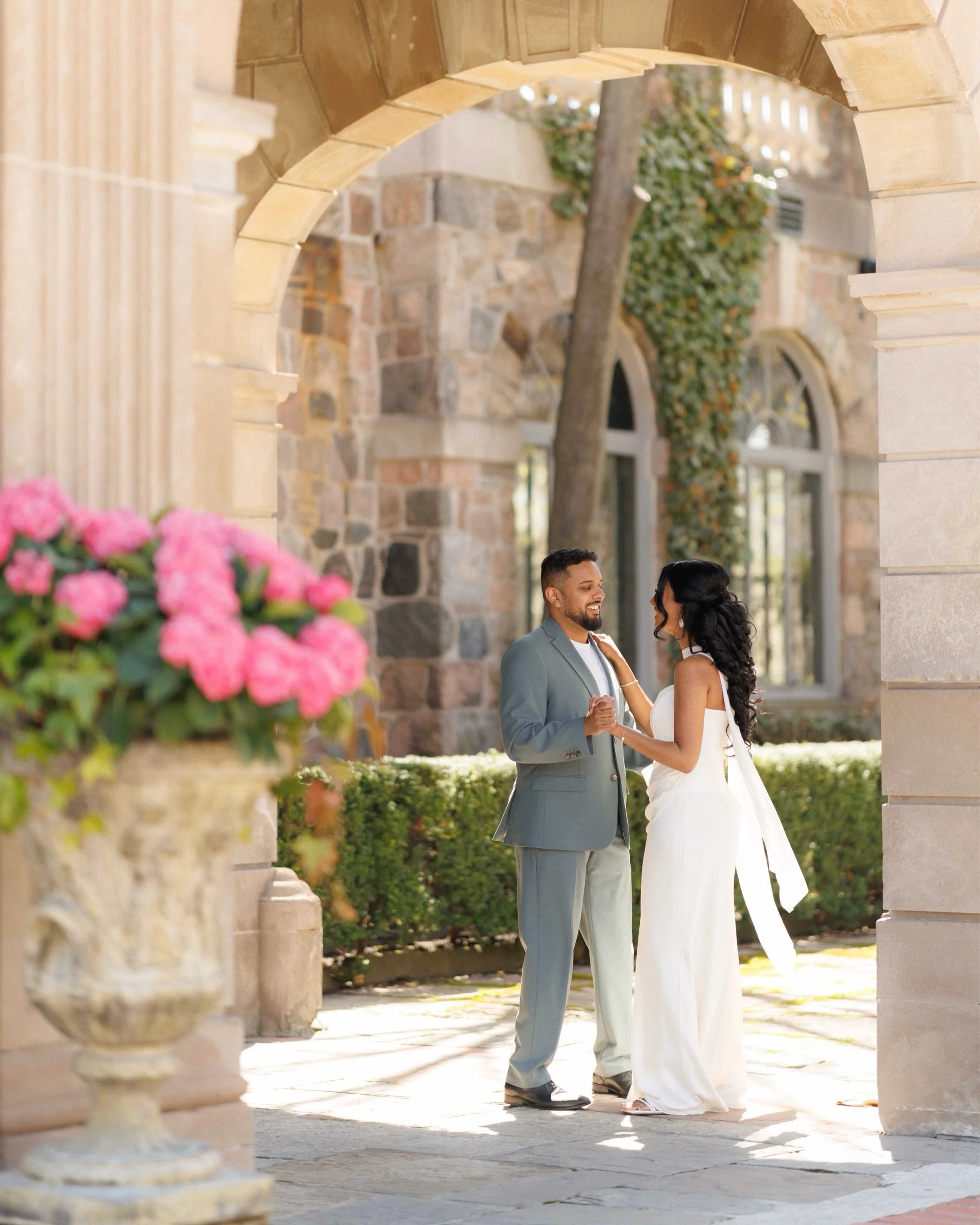 A beautiful evening engagement session with Sean and Thushya at the stunning Graydon Hall Manor.