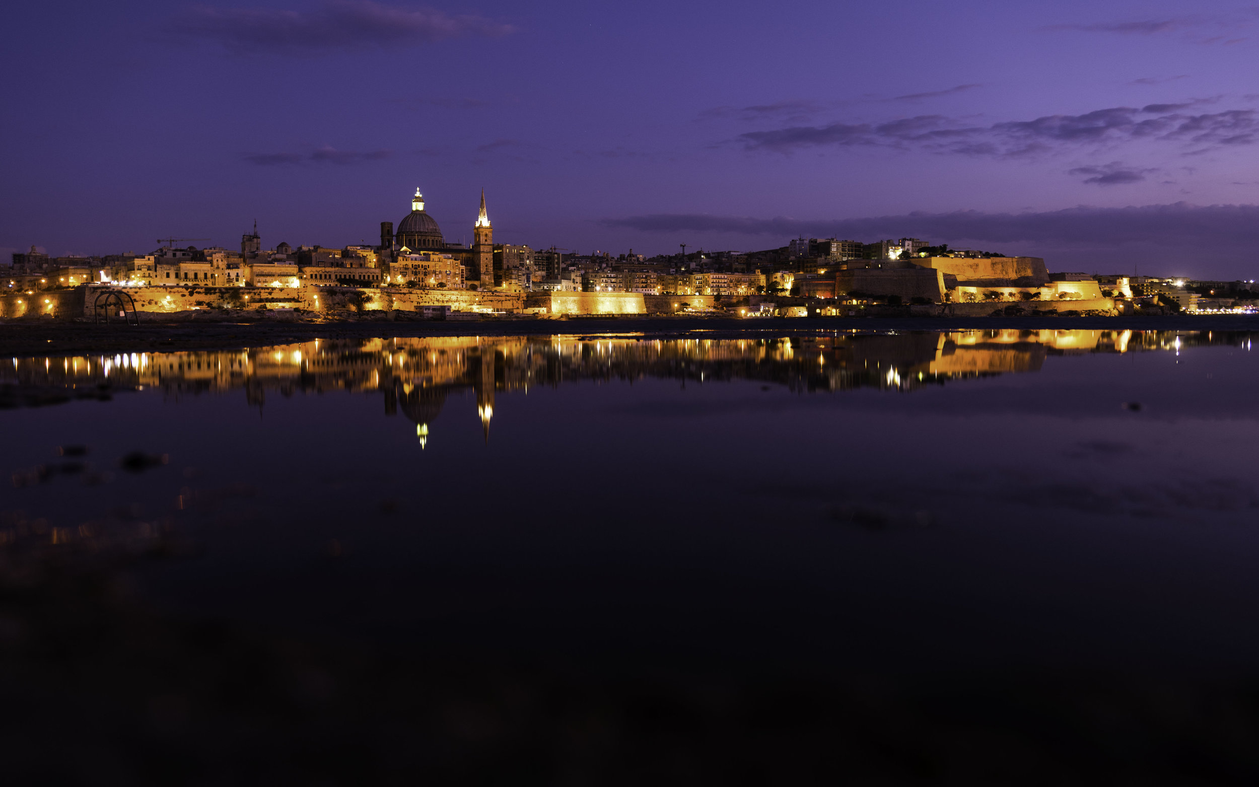 Valetta night skyline, Malta