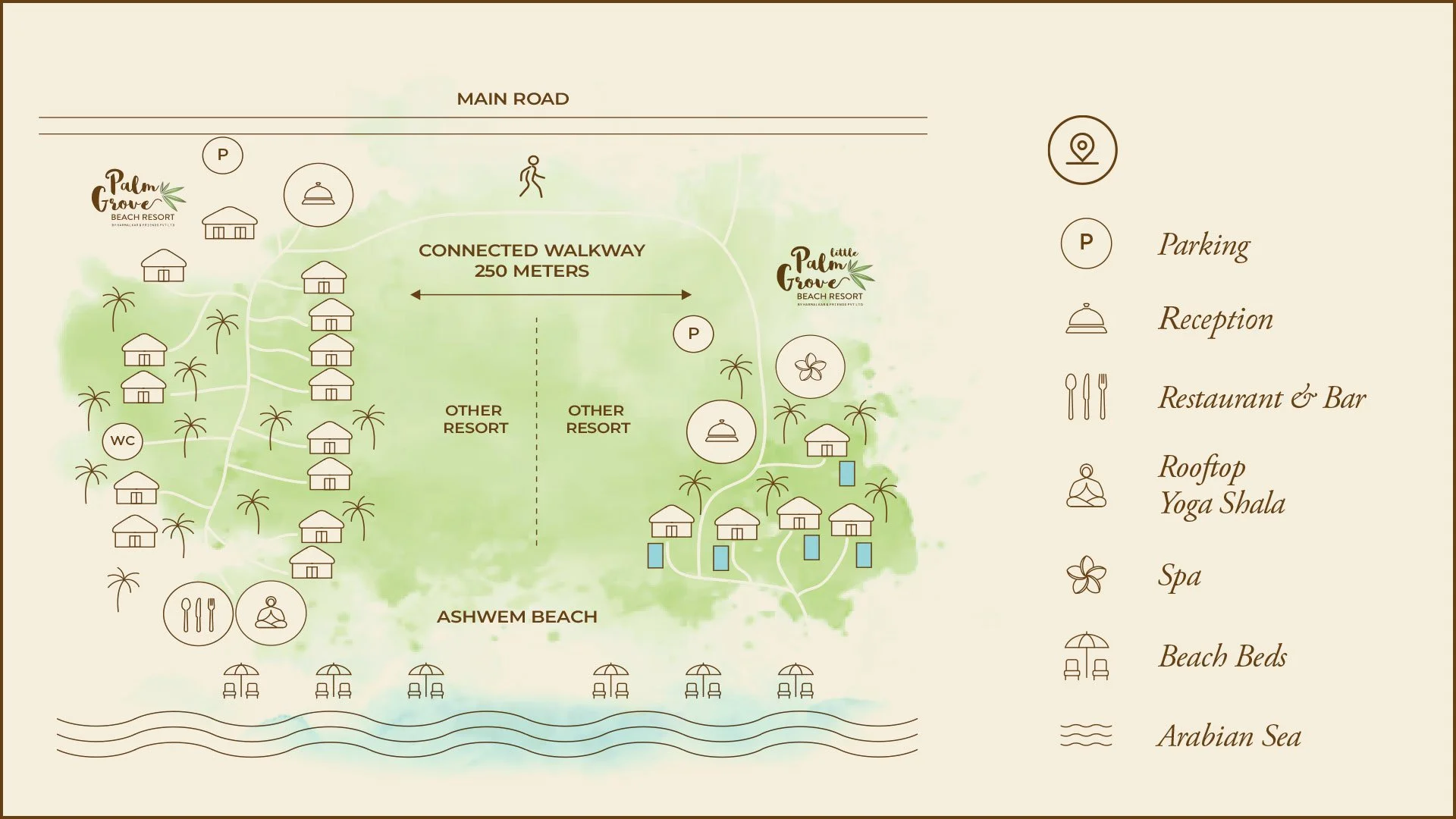 palm grove beach resort map