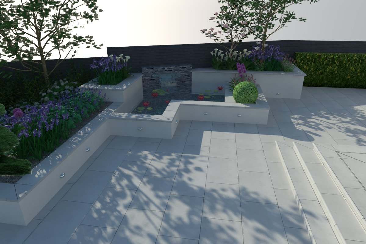 3d Visualisation of a contemporary water feature