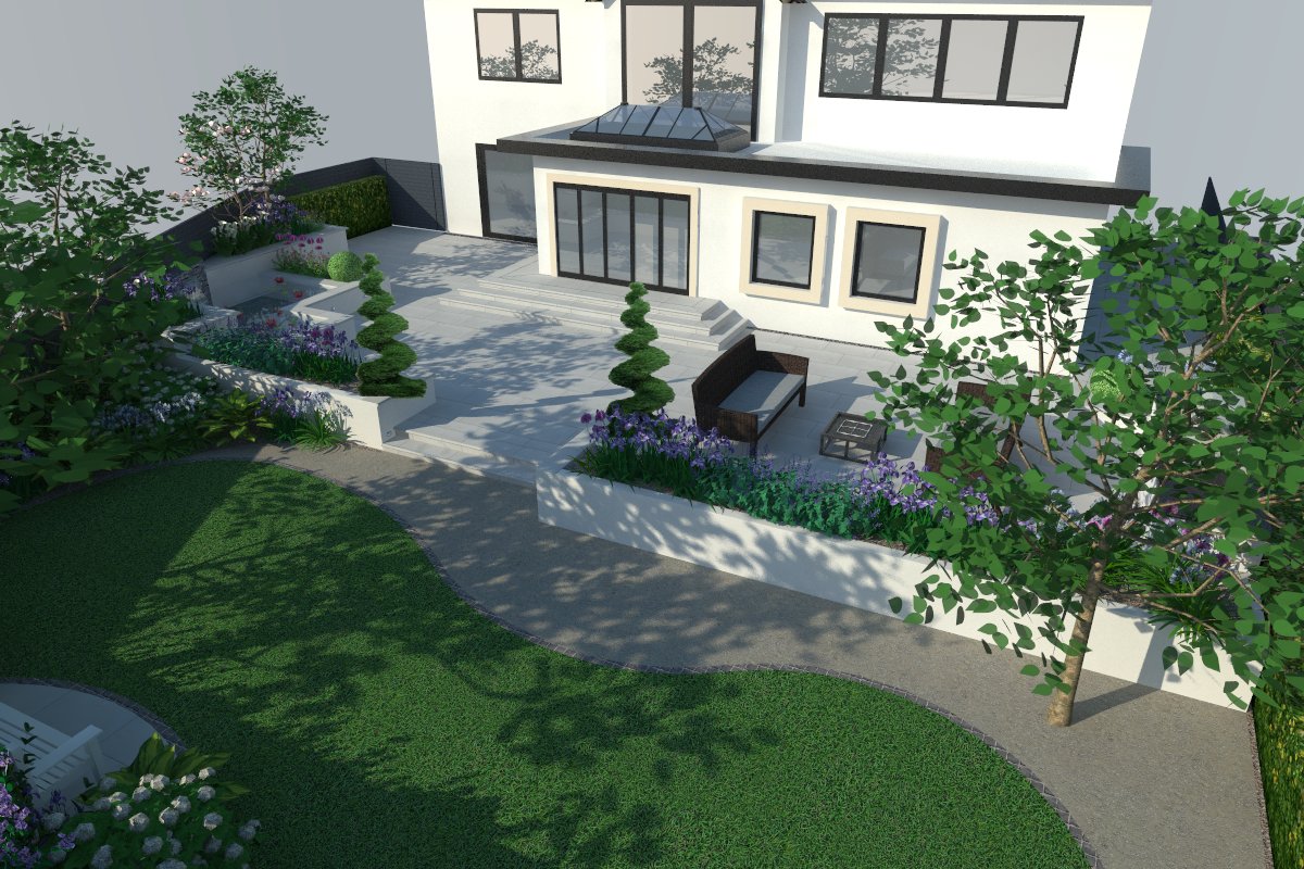 3d Visualisation of a contemporary garden 