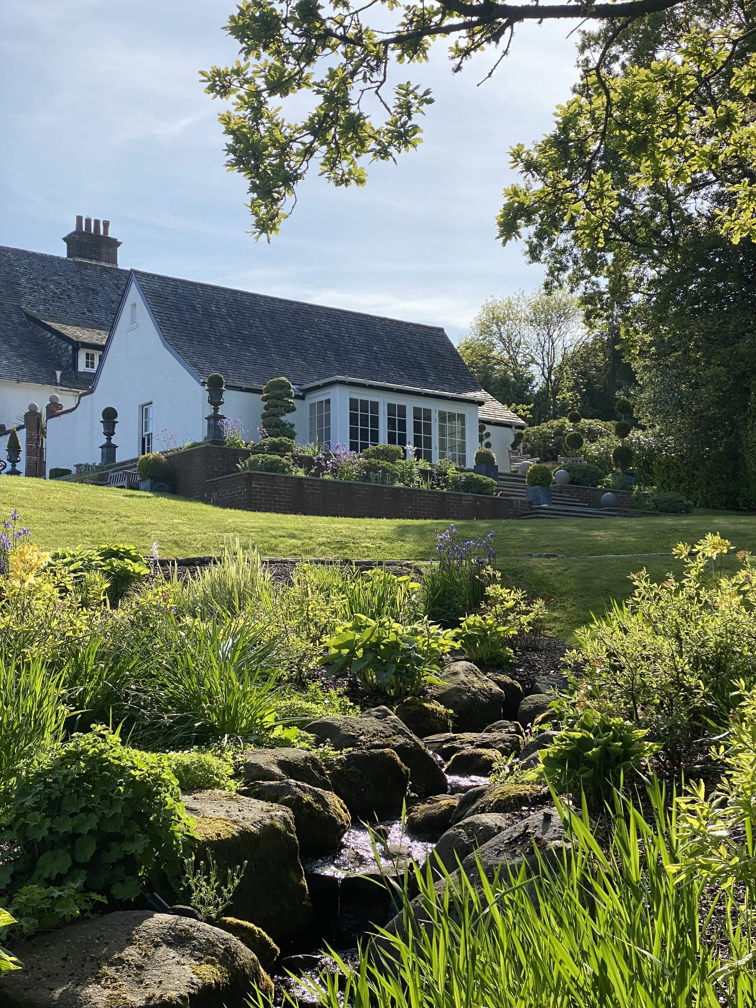 Pond and Terraces, near Kilmacolm