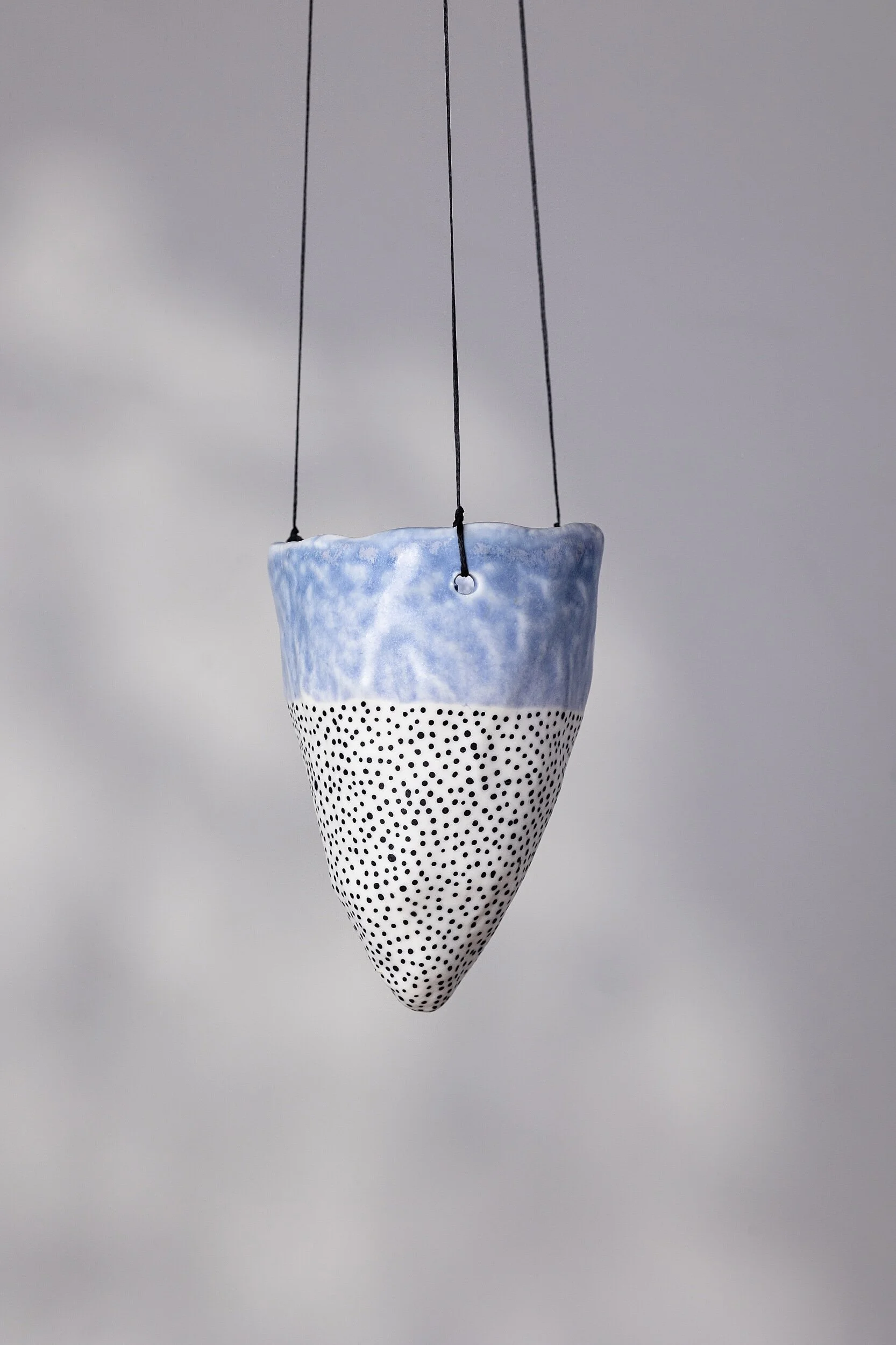 Small Blue Hanging Planter - Hængepotte